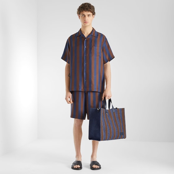 Fendi Large shopper bag made of denim fabric with a dark blue | Thumbnail 7