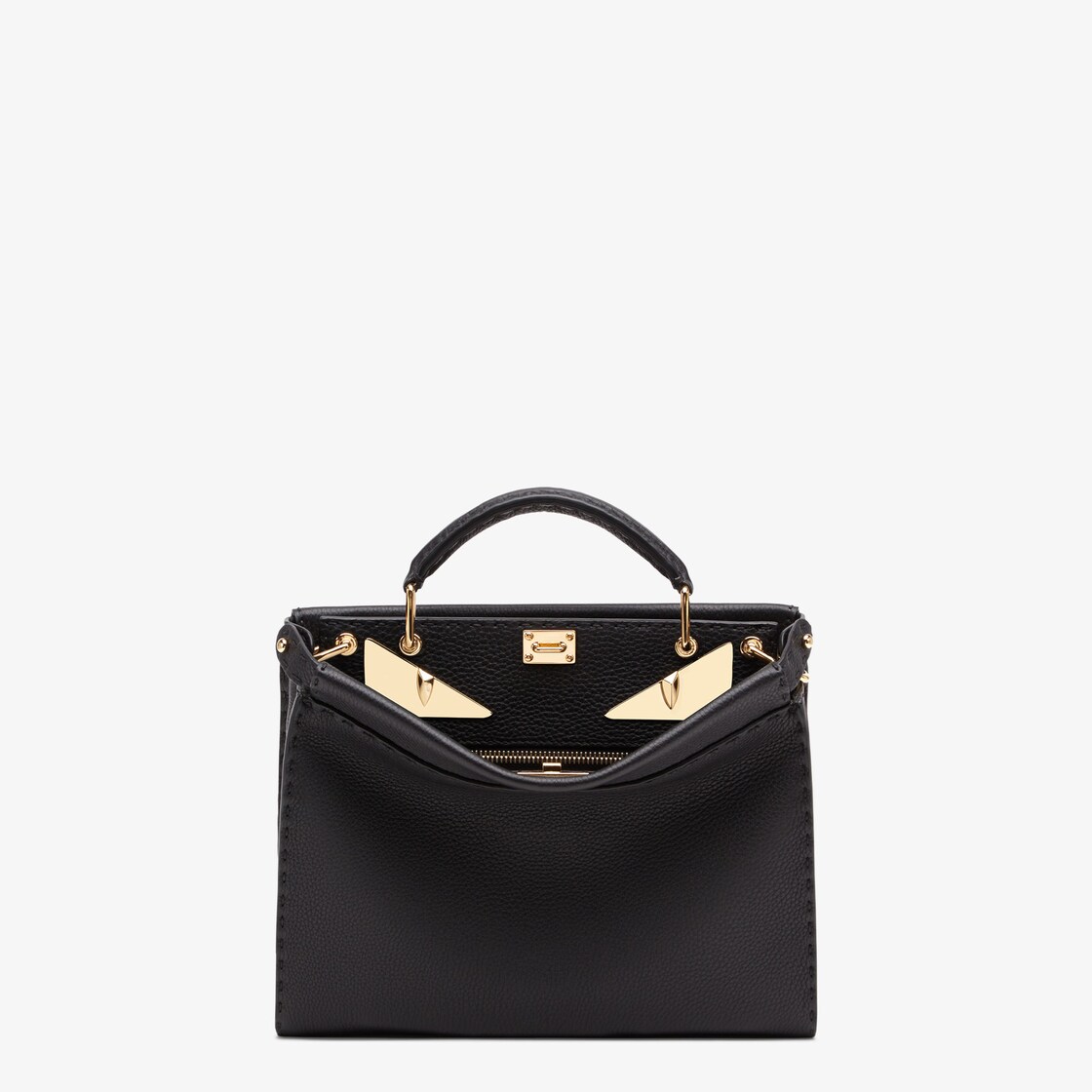 Peekaboo Fit Mini Sac en cuir noir Fendi