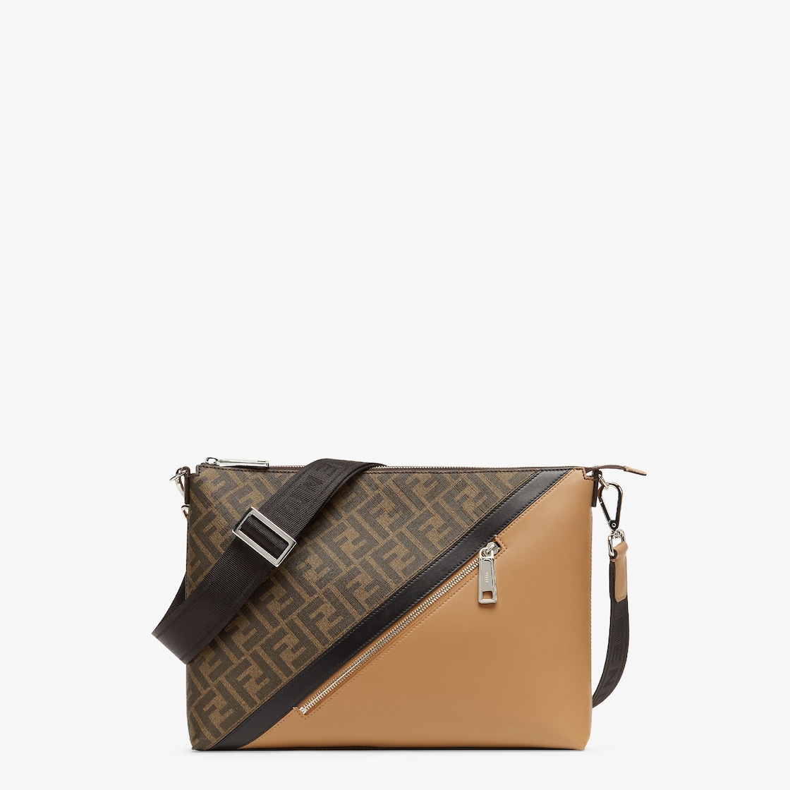 Fendi Diagonal Messenger - Brown FF canvas bag | Fendi