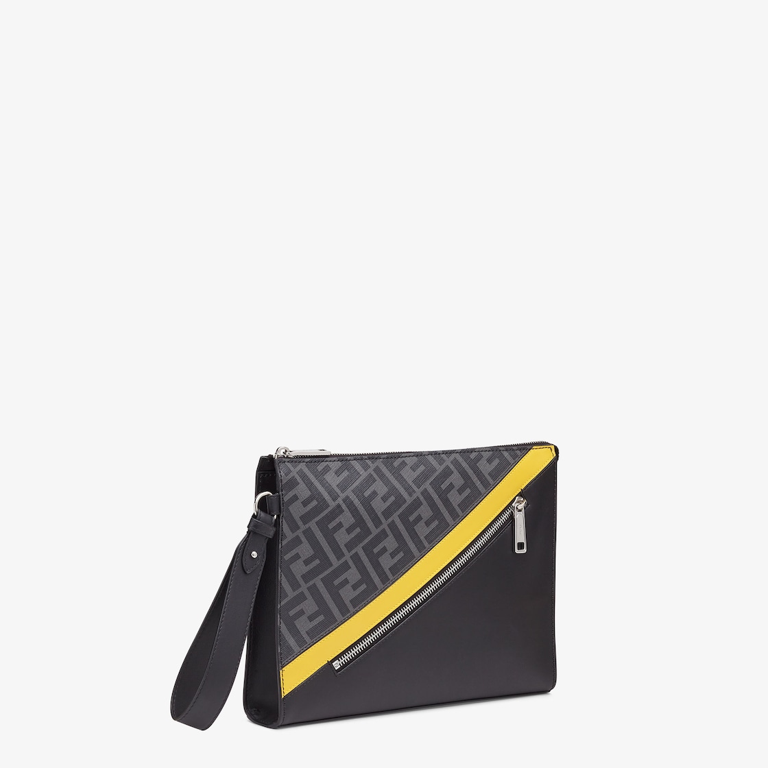 Fendi Diagonal Flat Pouch - White fabric bag