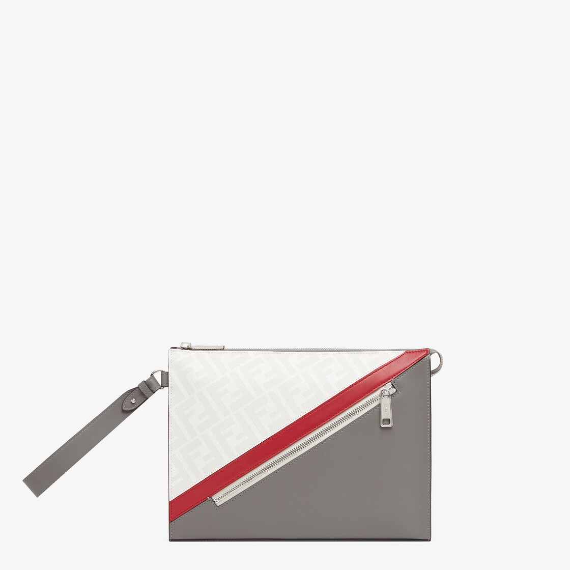 Fendi Diagonal Clutch - Multicolour leather pouch