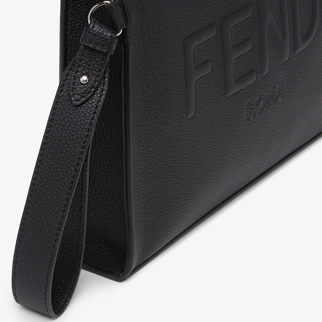 Fendi black leather pouch hot sale