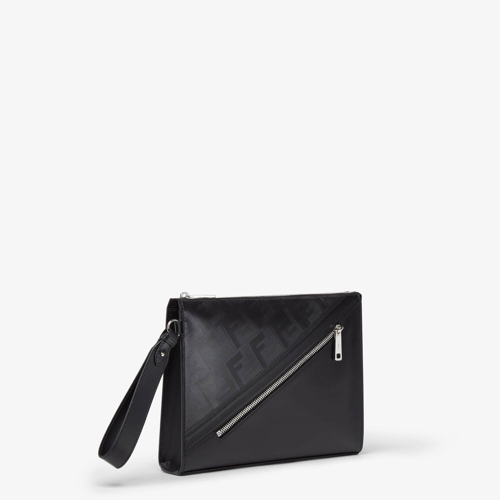 美品 FENDI フェンディ クラッチバッグ ナイロン×レザー