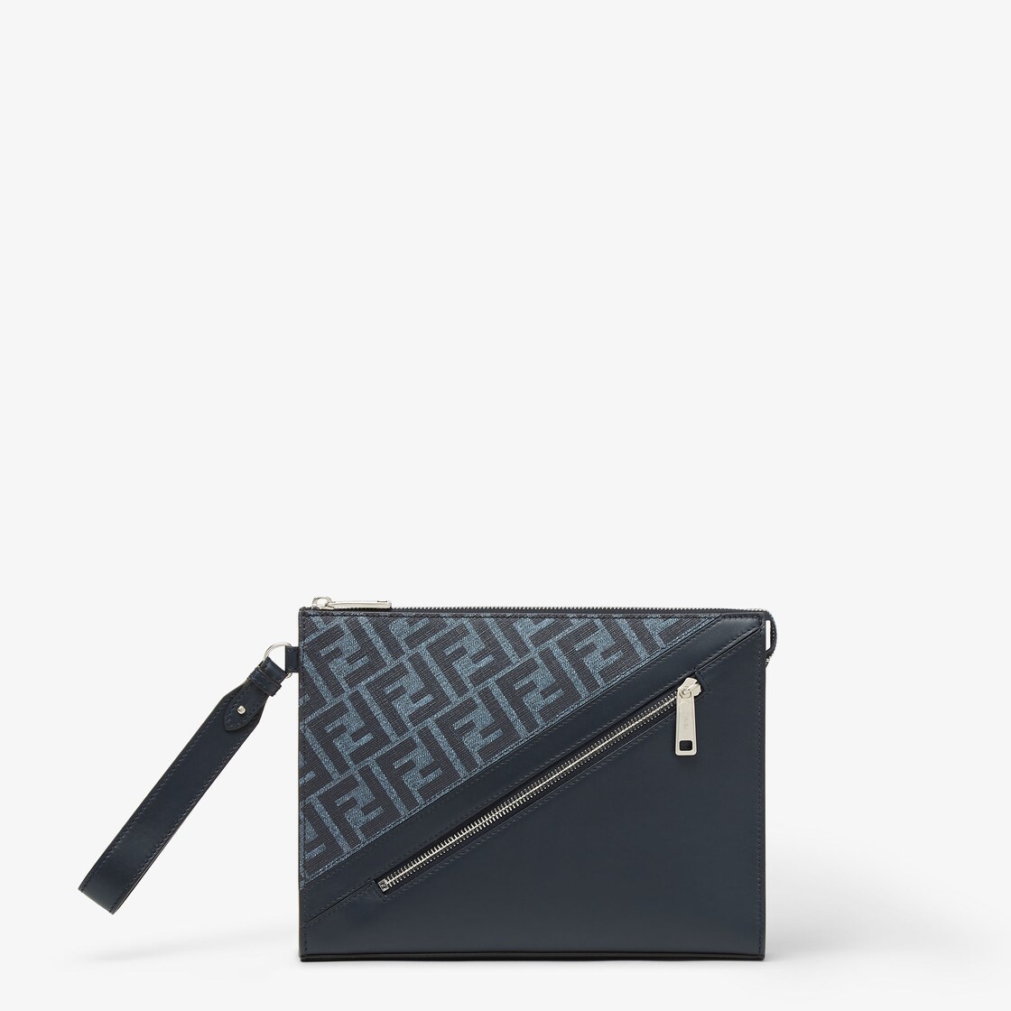 Fendi Diagonal Flat Pouch Fabric Blue - Image 1/6