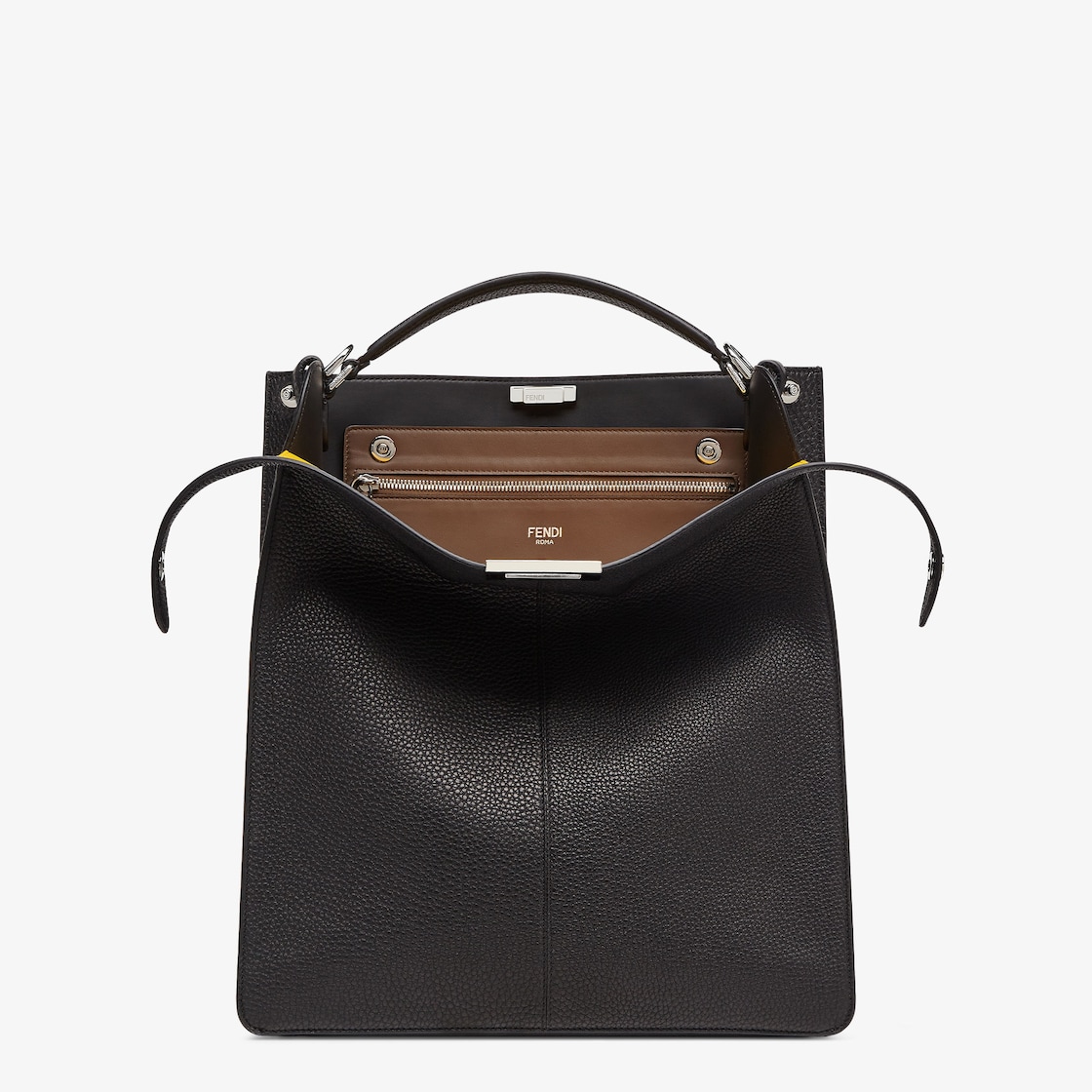 Peekaboo X Lite Large Black leather bag Fendi