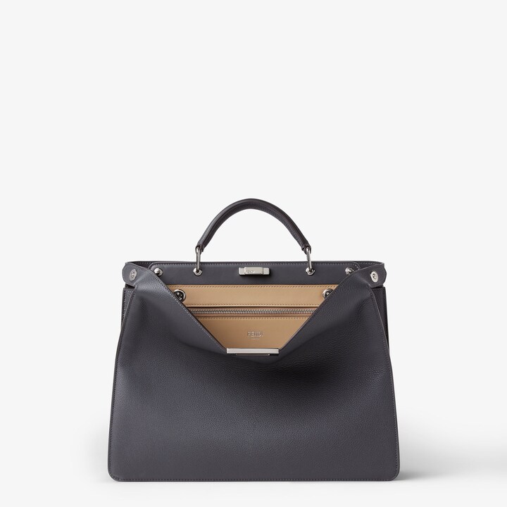 FENDI 手袋 Peekaboo ISeeU中号手袋-黑色皮革手袋-男士手袋-FENDI芬迪中国官网