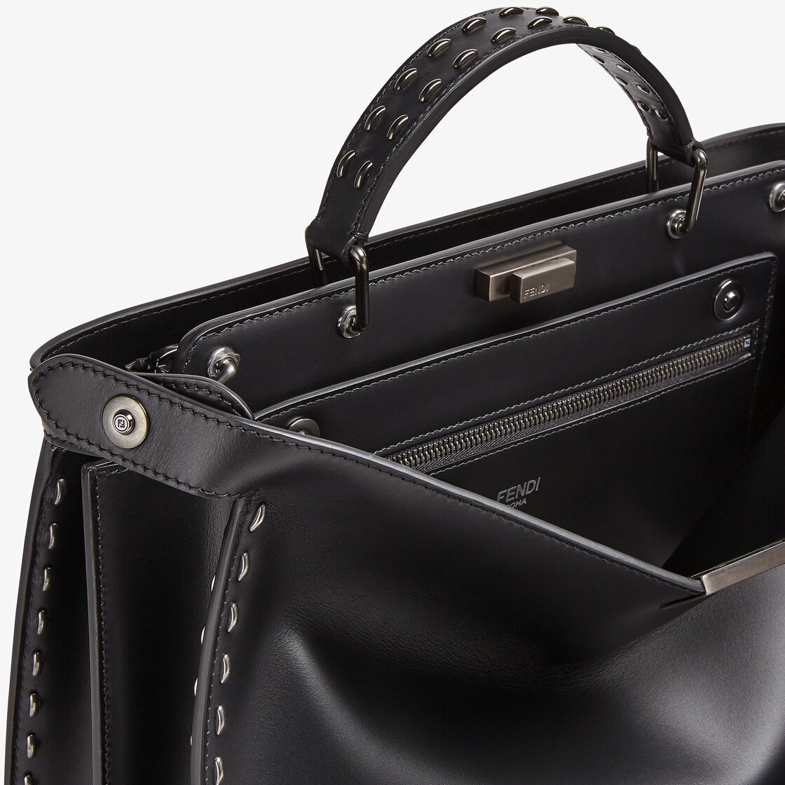 ピーカブー アイシーユー ミディアム - ブラックレザー バッグ | Fendi ピーカブー アイシーユー ミディアム - ブラックレザー バッグ | Fendi