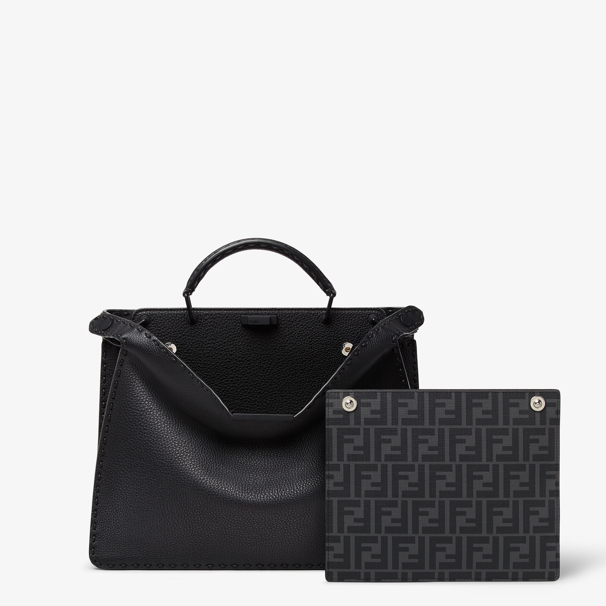 Peekaboo ISeeU Medium Cuoio Romano leather Black | Fendi