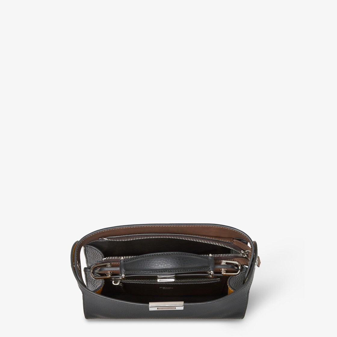 Peekaboo ISeeU Mini - Black leather bag | Fendi