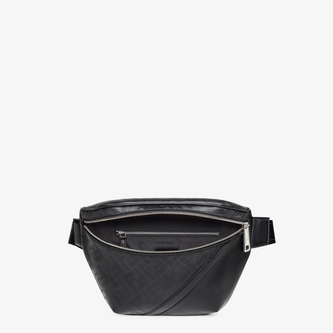 FENDI: Shadow Diagonal pouch in leather - Black