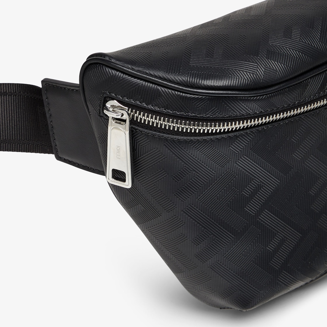 FENDI: Shadow Diagonal pouch in leather - Black  Fendi belt bag 7VA491APDO  online at