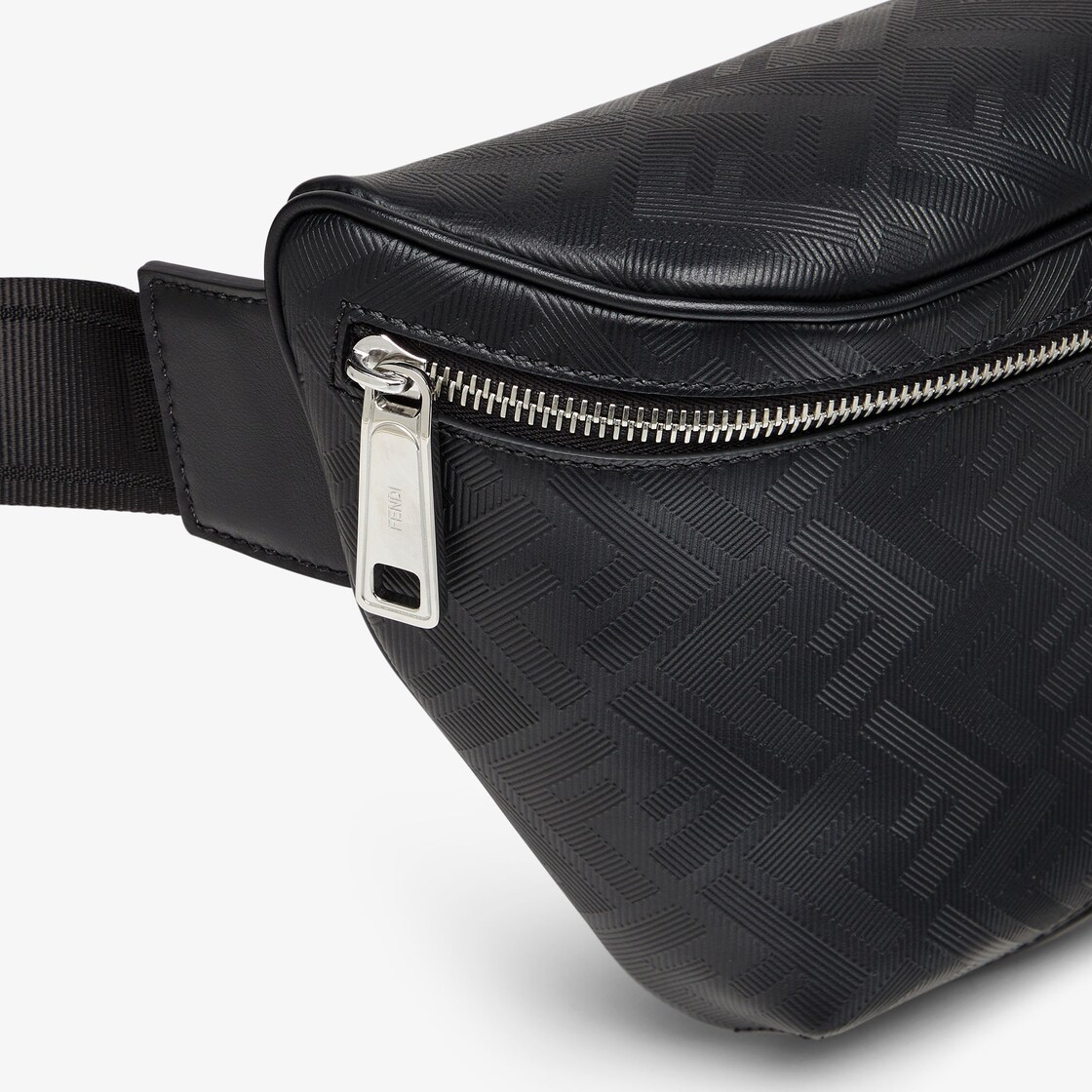 Fendi Shadow Diagonal Belt Bag Leather Black - Image 6/7