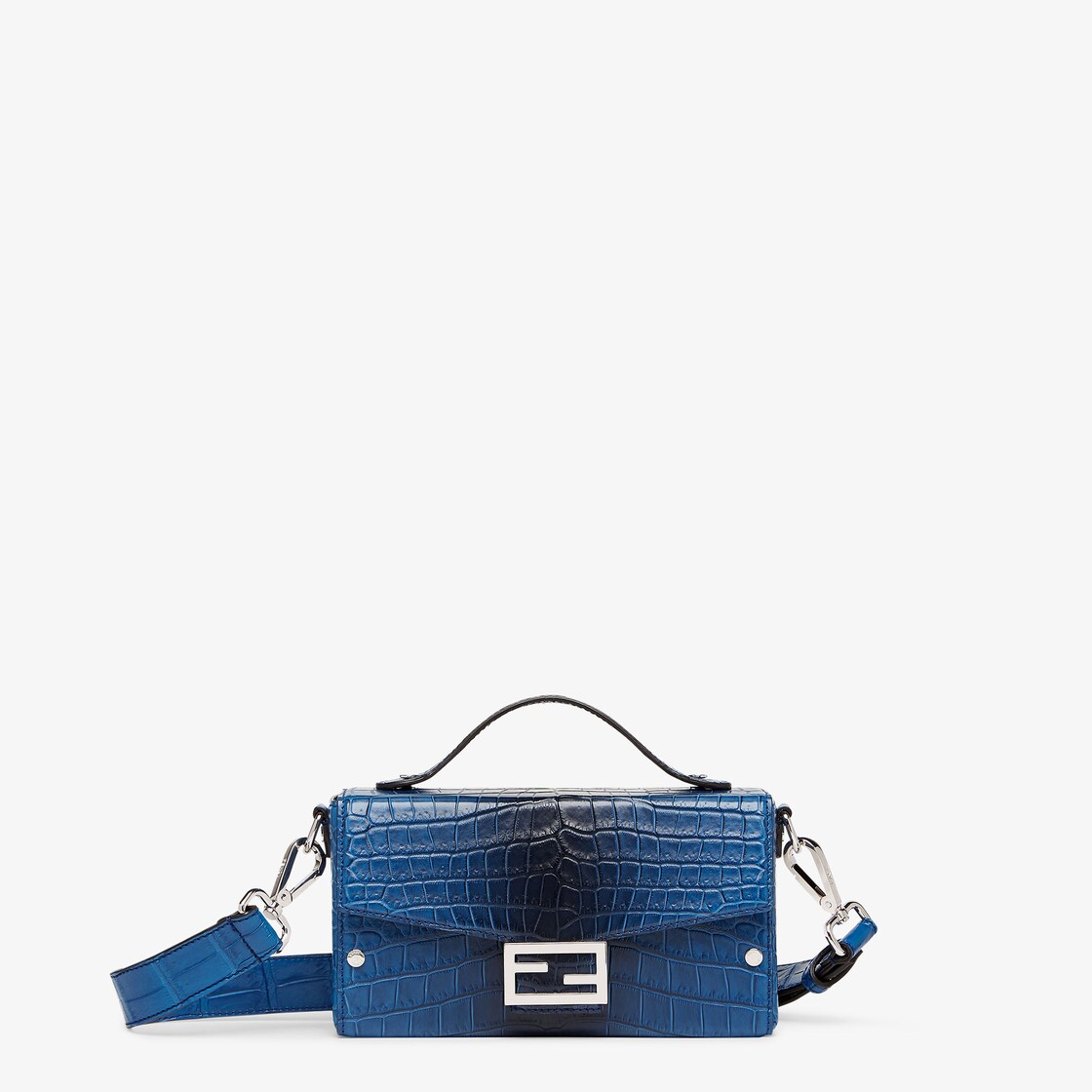 Soft Trunk Baguette Precious skin Blue Fendi