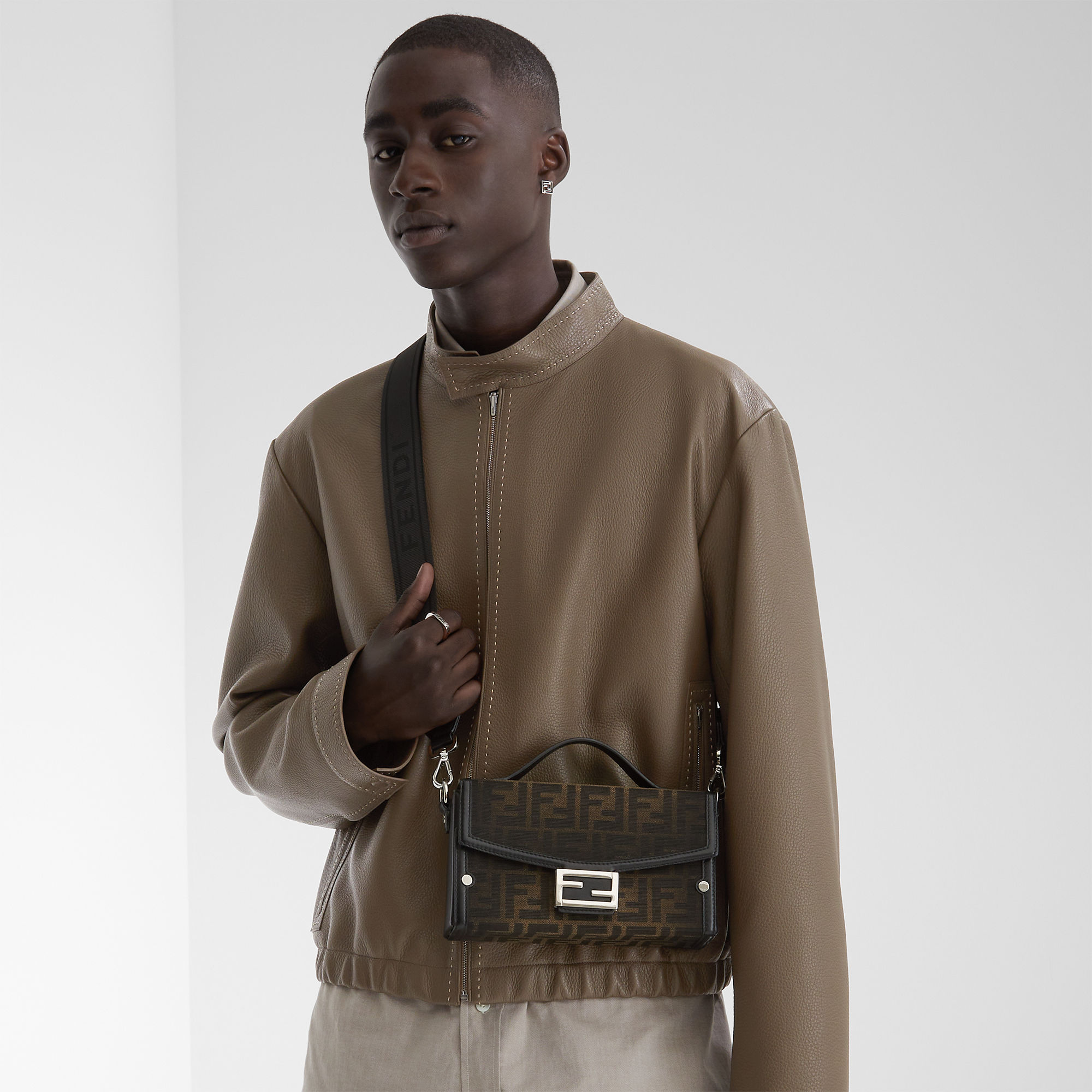 Soft Trunk Baguette Fabric Brown Fendi
