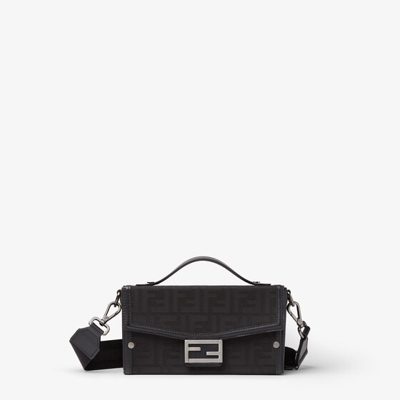 Fendi Soft Trunk bag made of black FF Nylon with a lustrous