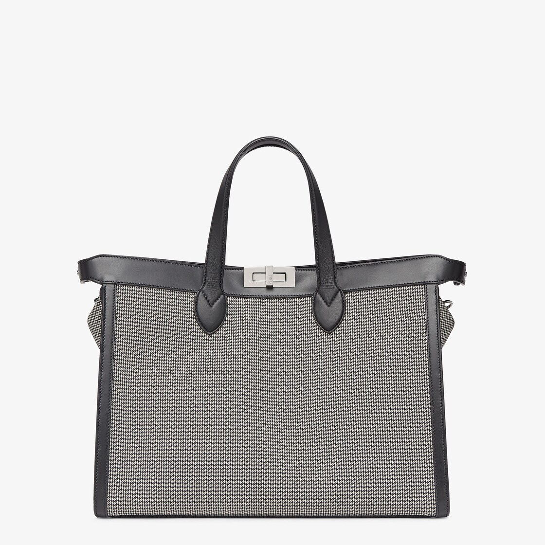 Peekaboo ISeeU Forty8 Black and white fabric bag Fendi