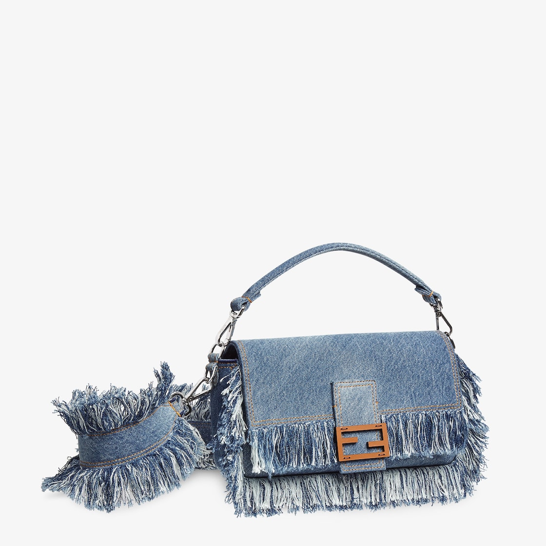 fendi denim baguette