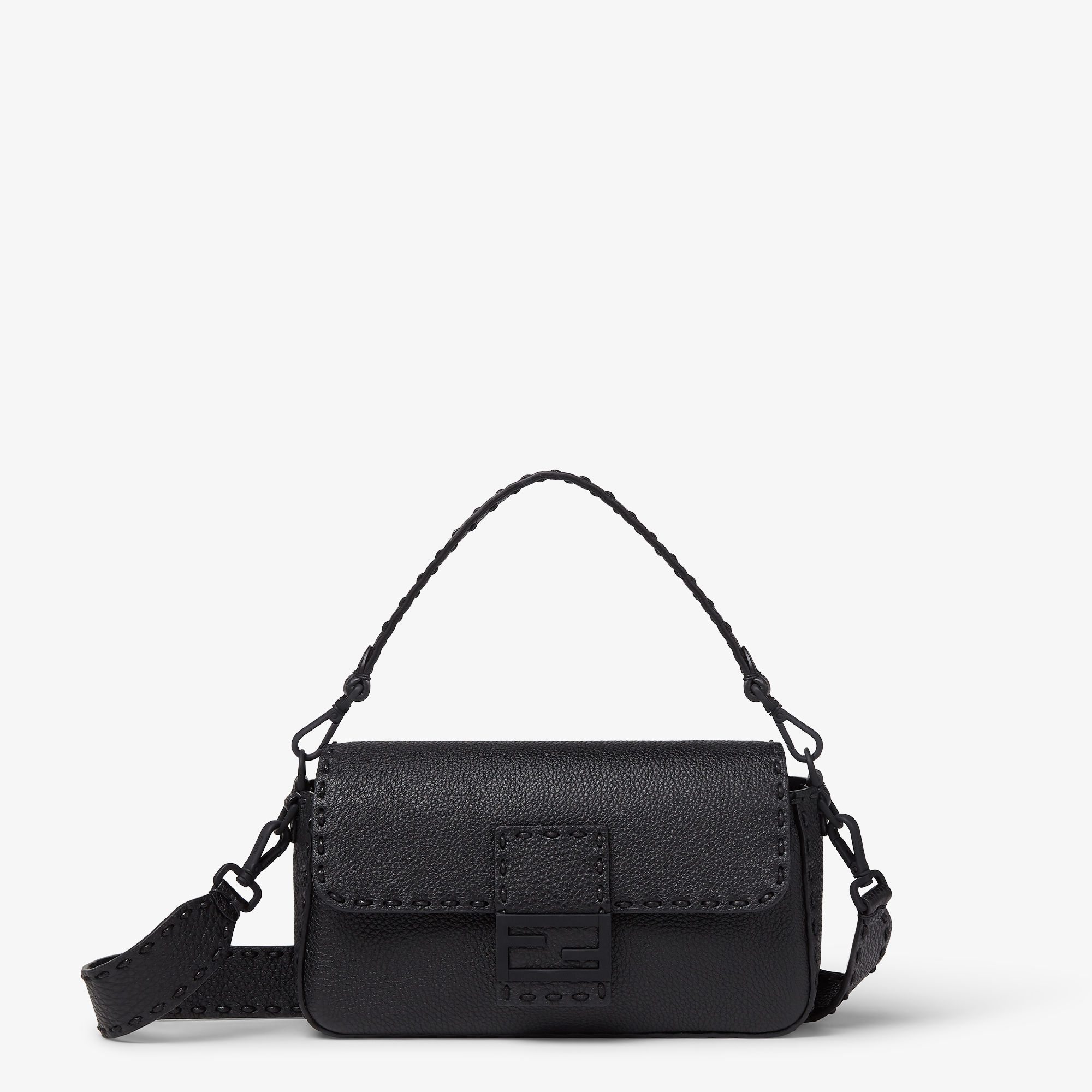 Fendi baguette black and white sale