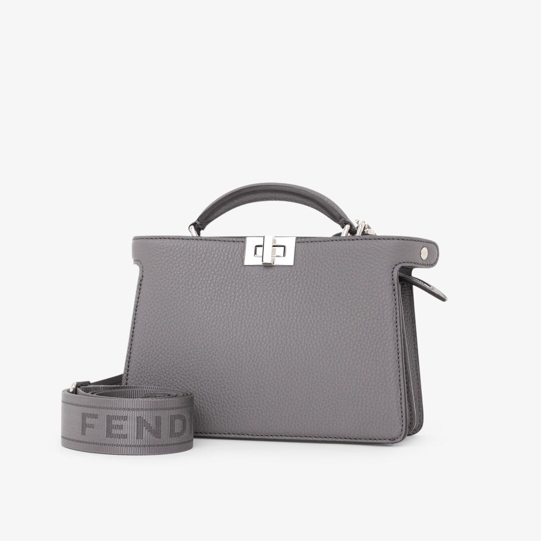 Peekaboo ISeeU X Cross Grey leather bag Fendi