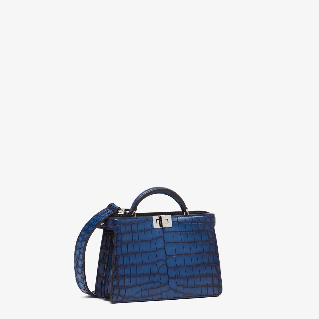 Peekaboo ISeeU XCross Dark blue crocodile bag Fendi