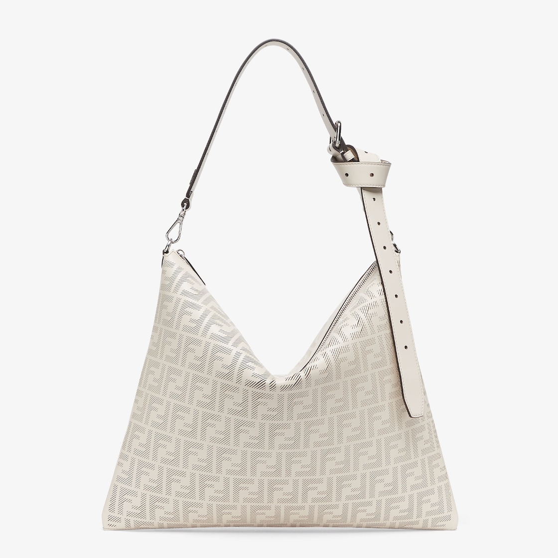 Fendi After FF - Camellia-colored leather bag with laser-cut FF 