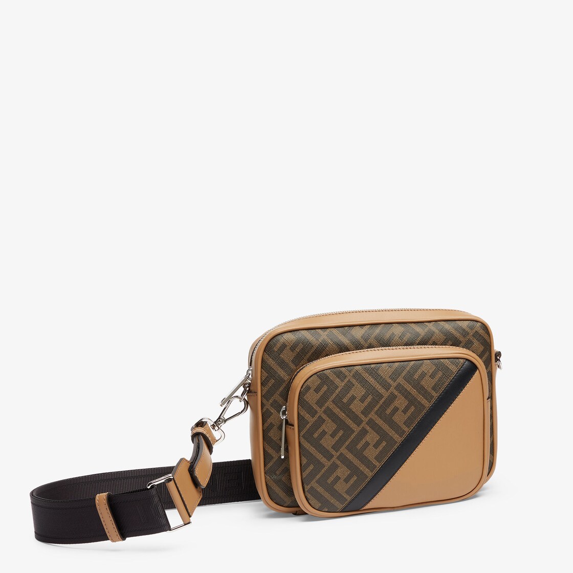 Fendi Diagonal Duo Camera Case Fabric Brown