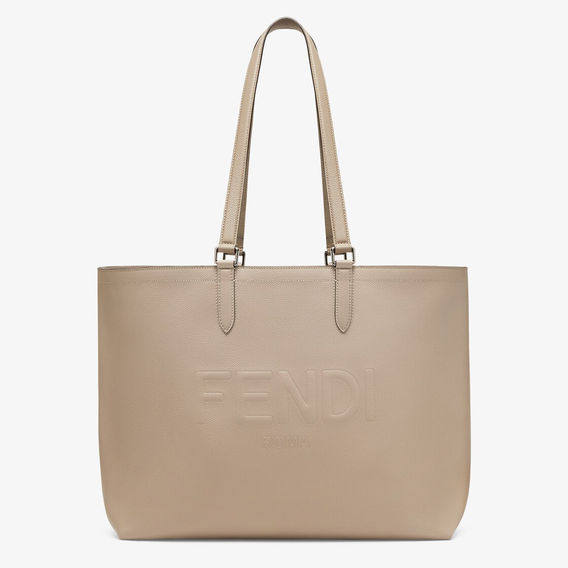 Fendi Roma Leather Shopper - Beige leather bag | Fendi