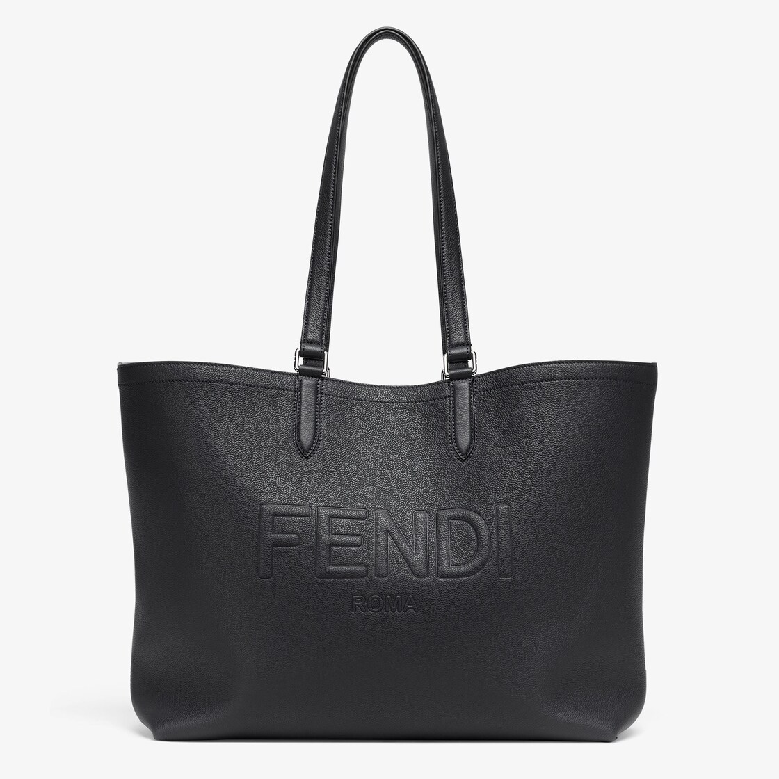 Shopper Fendi Roma Leather Borsa in pelle nera Fendi