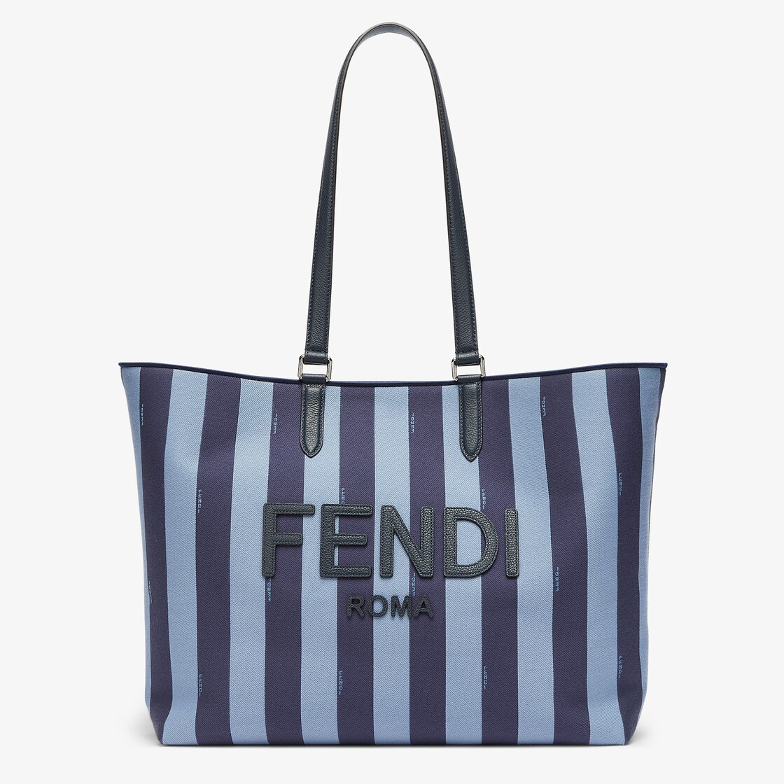 Signature Shopper Blue Pequin jacquard bag Fendi