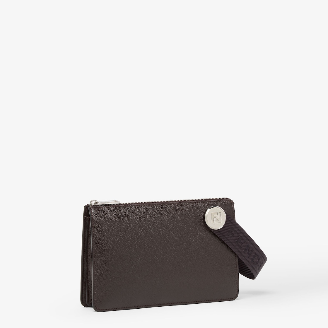 Fendi Roma Leather Chiodo Clutch Leather Brown - Image 3/7