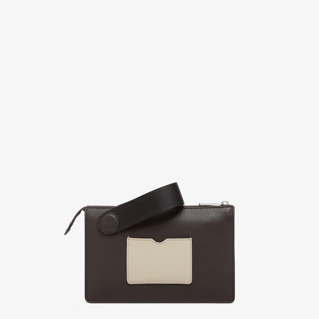 Fendi Roma Leather Chiodo Clutch Leather Brown - Image 4/7