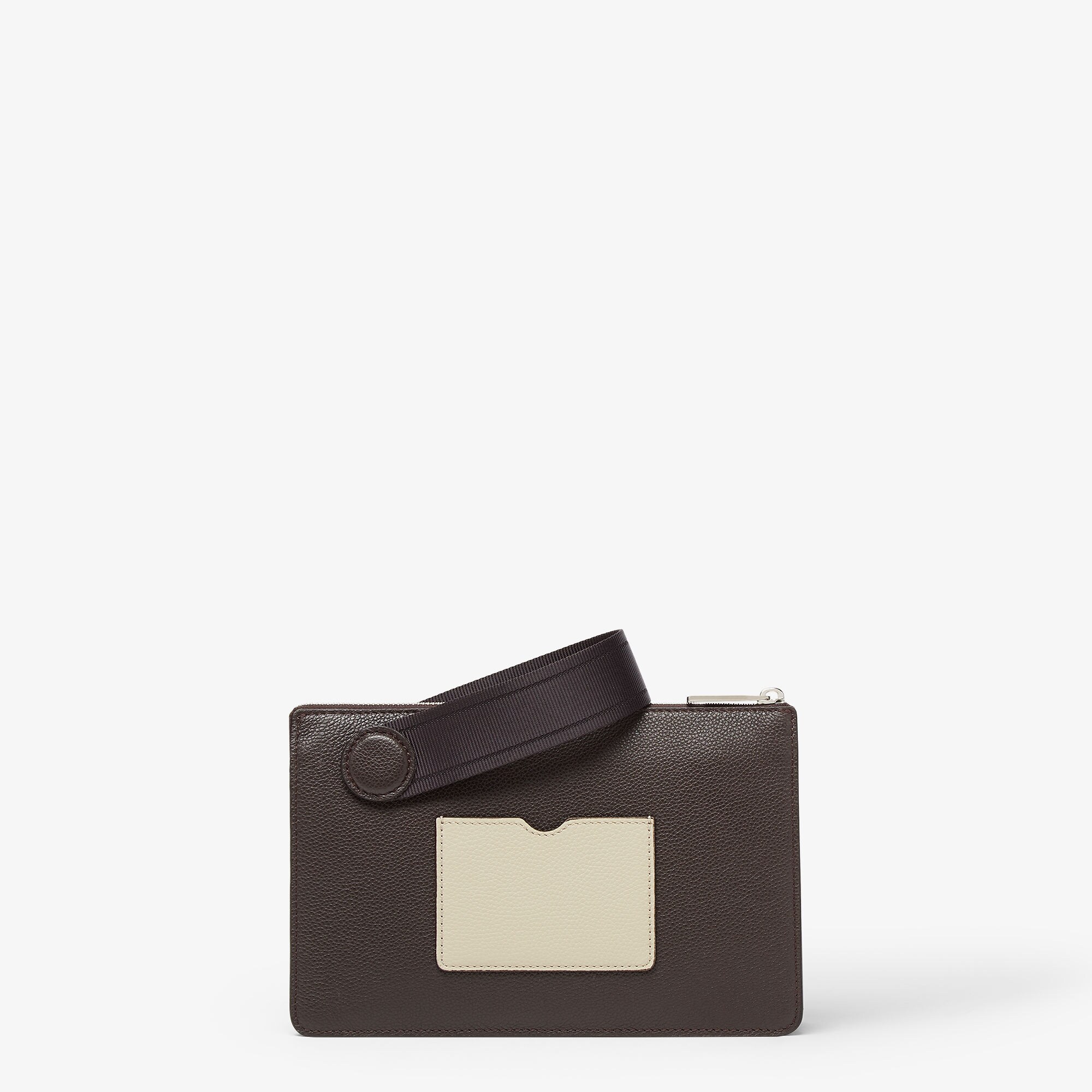 FENDI ROMA レザー キオード クラッチバッグ レザー ブラウン | Fendi