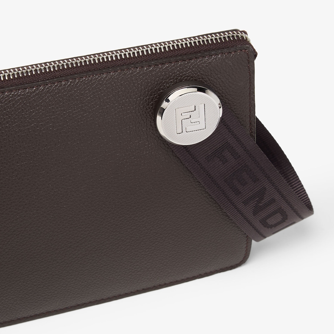 FENDI ROMA レザー キオード クラッチバッグ レザー ブラウン FENDI ROMA レザー キオード クラッチバッグ レザー ブラウン