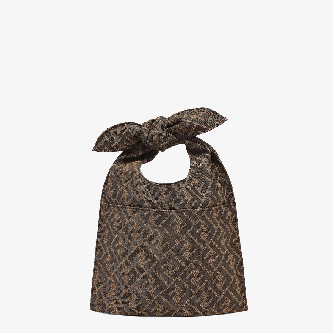 Mini Shopper - Brown FF jacquard bag | Fendi