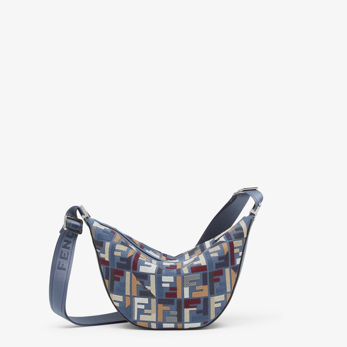 Fendi Roma Leather Fendi Melon Small Fabric Blue - Image 3/5