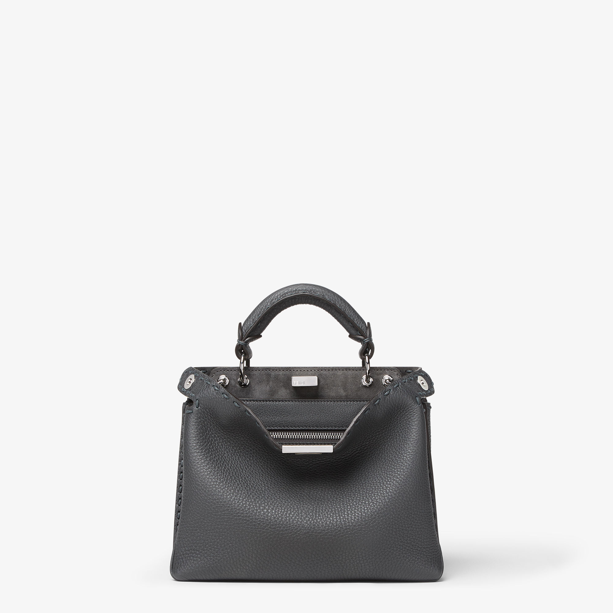 Selleria Peekaboo Soft Small Cuoio Romano leather Grey | Fendi