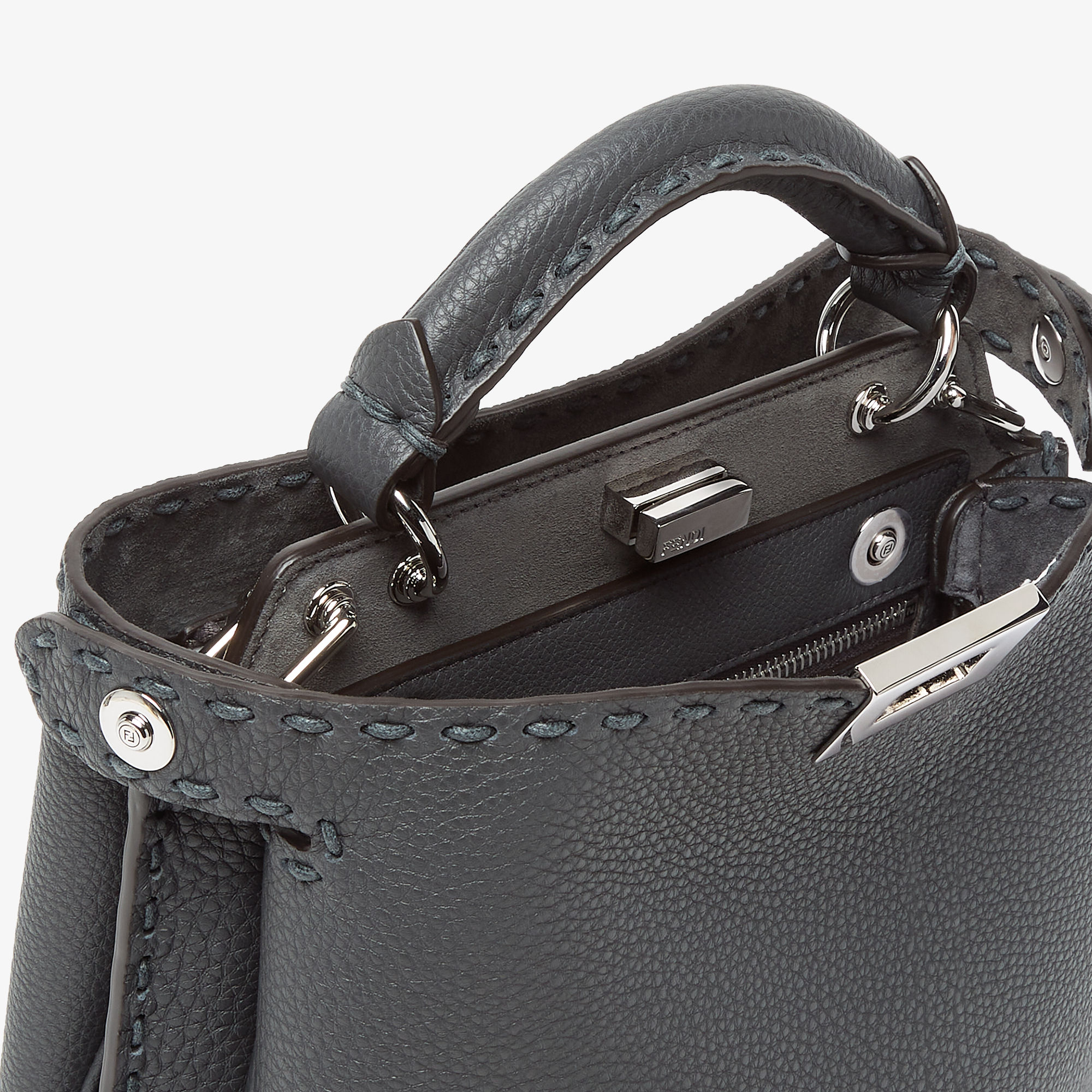 Selleria Peekaboo Soft Small Cuoio Romano leather Gray | Fendi Selleria Peekaboo Soft Small Cuoio Romano leather Gray | Fendi