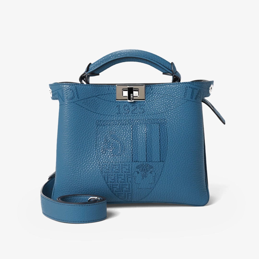 Peekaboo Soft Small Cuoio Romano leather Blue | Fendi Peekaboo Soft Small Cuoio Romano leather Blue | Fendi