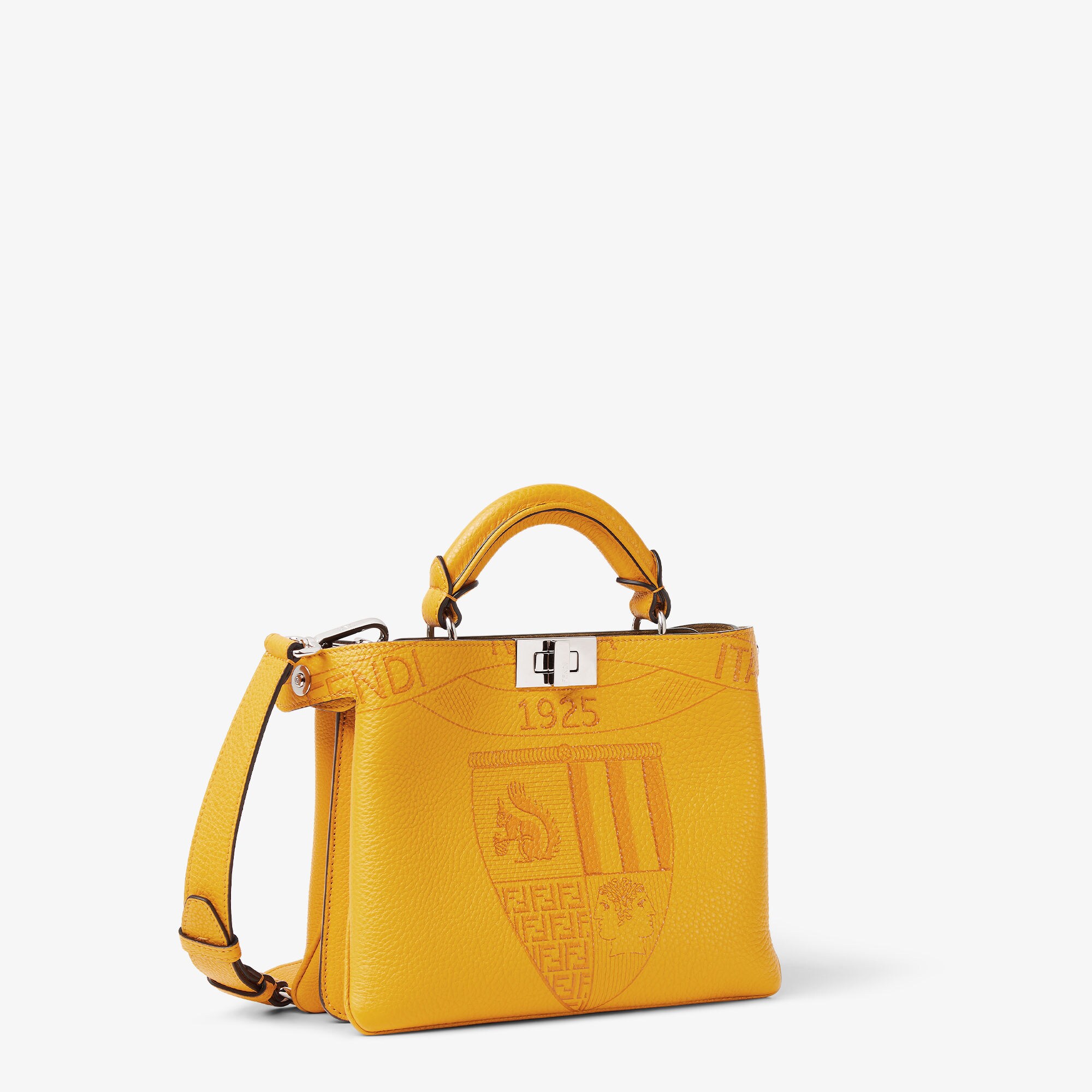 小號Peekaboo Soft Cuoio Romano小牛皮黃色| Fendi