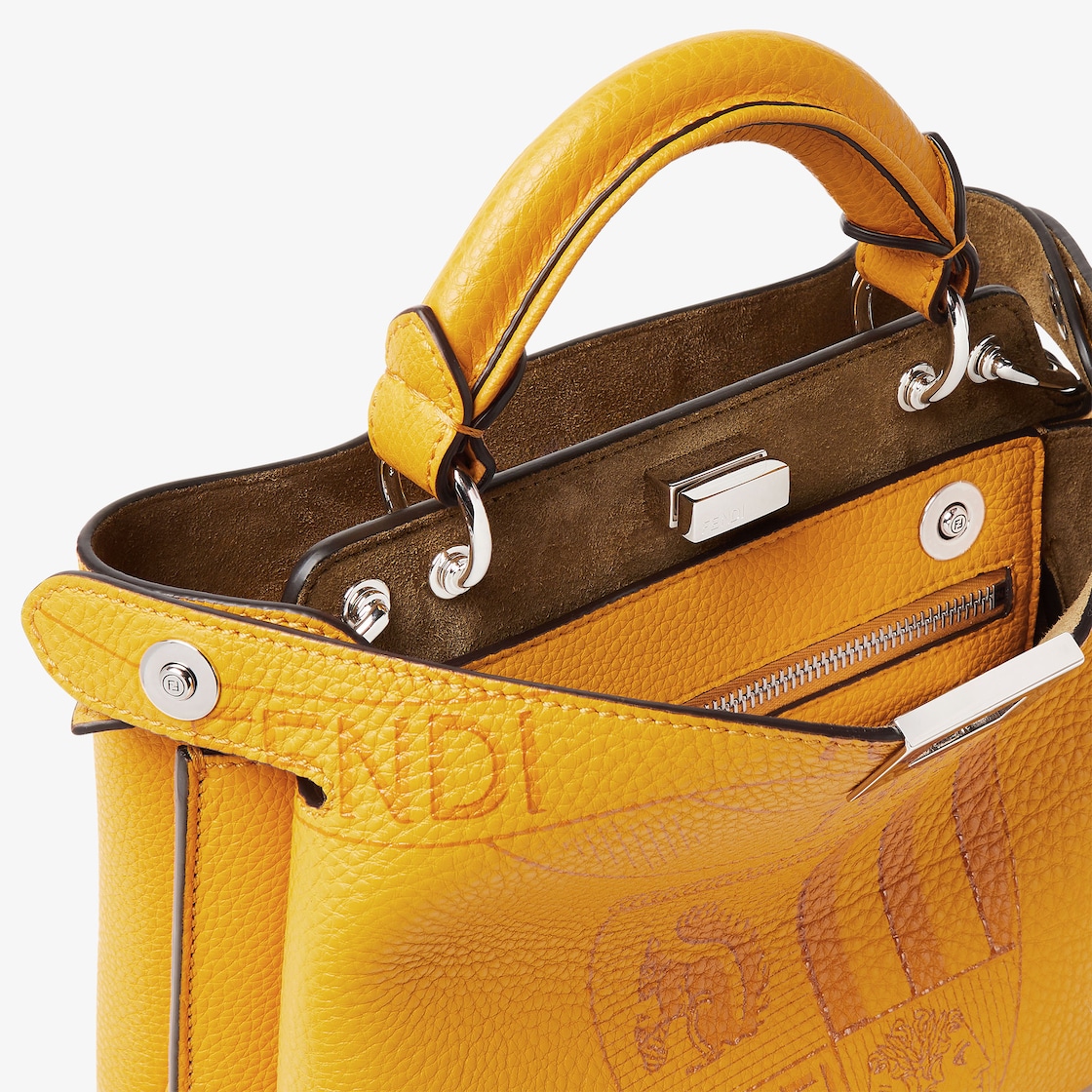 Peekaboo Soft Small Cuoio Romano leather Yellow | Fendi Peekaboo Soft Small Cuoio Romano leather Yellow | Fendi