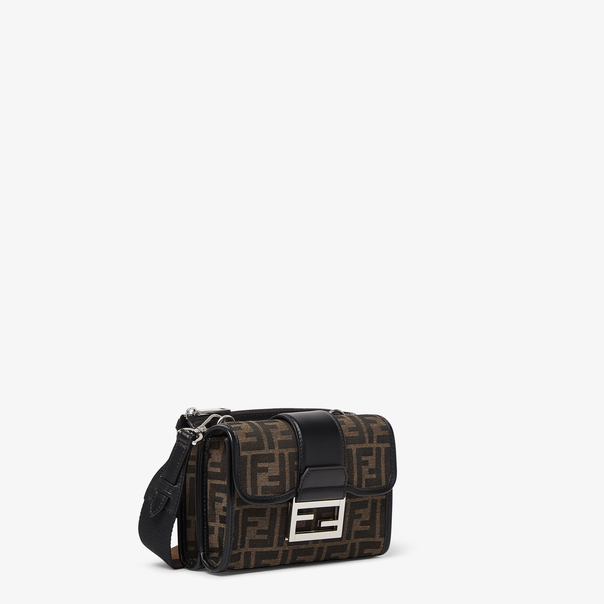 ■FENDI■ Double Baguette Crossbody Black 7VA649APDRF0GXN 7V Double Baguette Leather Black | Fendi