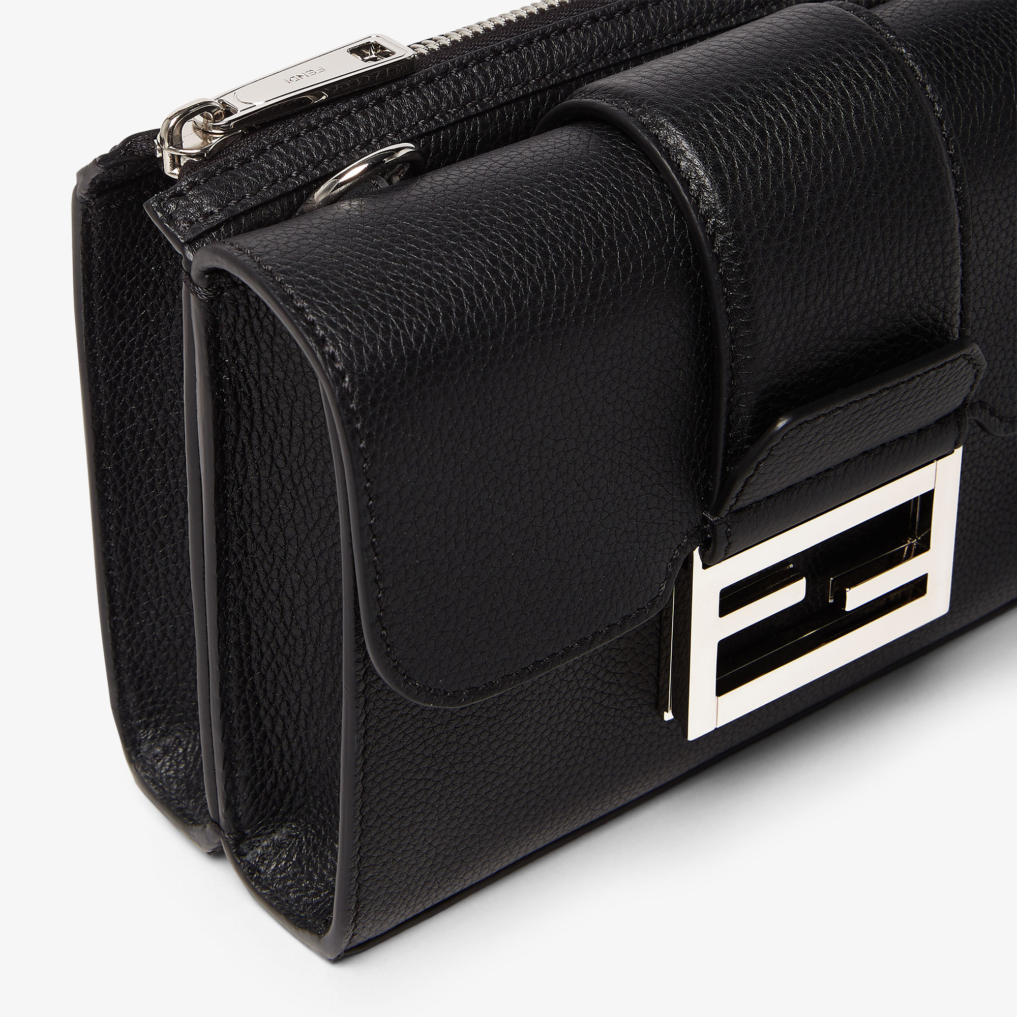 関税込【FENDI】ダブルバゲット クロスボディバッグ ブラック Fendi Double Baguette Black Leather Bag ダブルバゲットバッグ