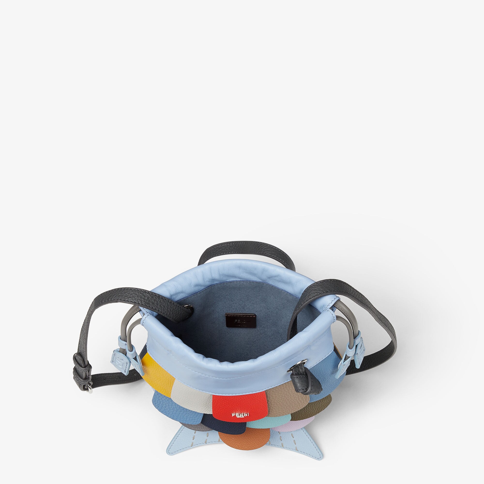 FENDI 25SS マルチカラー パッチワーク レザー フィッシュバッグ フィッシュ バッグ カーフレザー マルチカラー | Fendi
