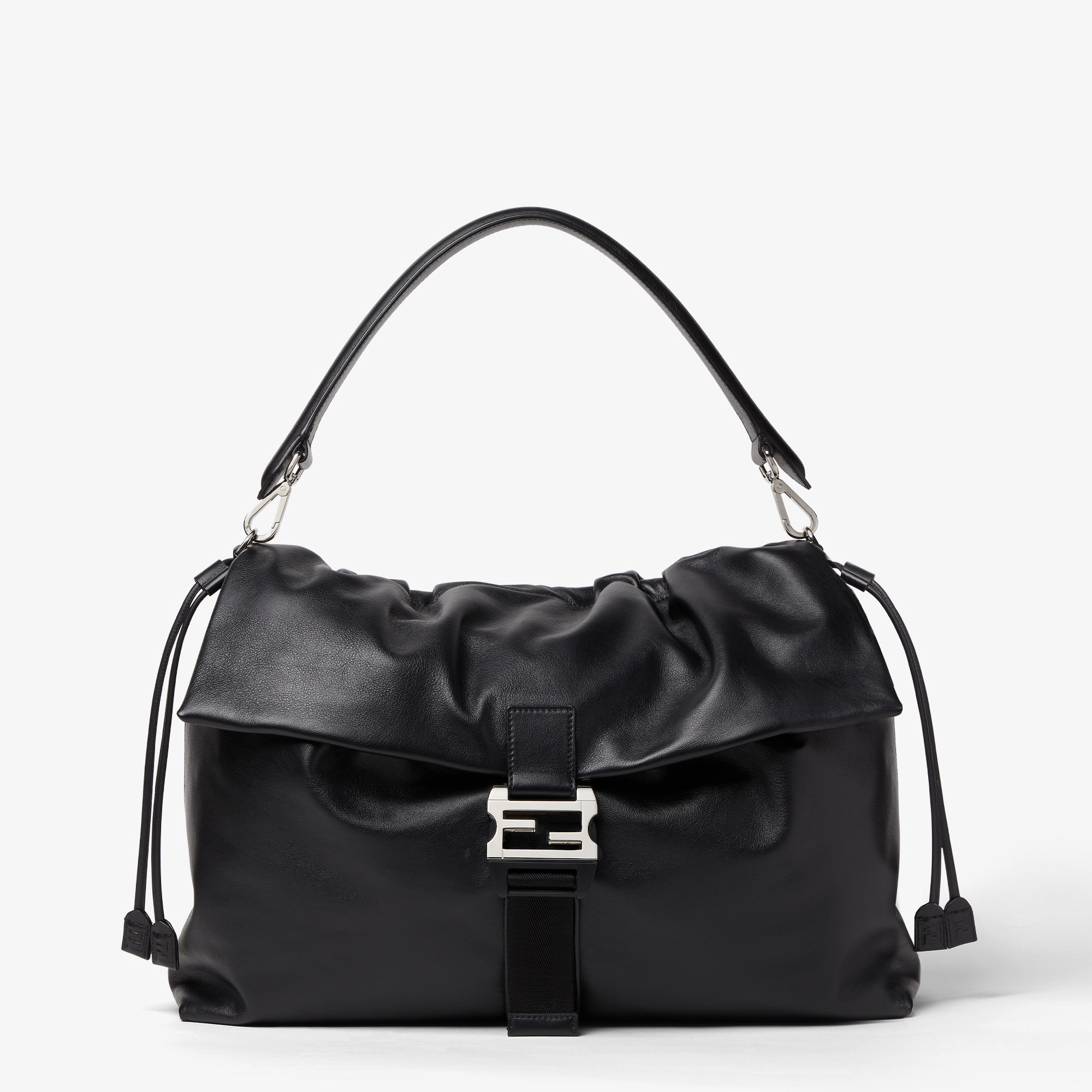 FENDI ハンドバッグ ナイロン ジャージー ブラック 美品◇フェンディ マンマバケット ハンドバッグ ジャージ