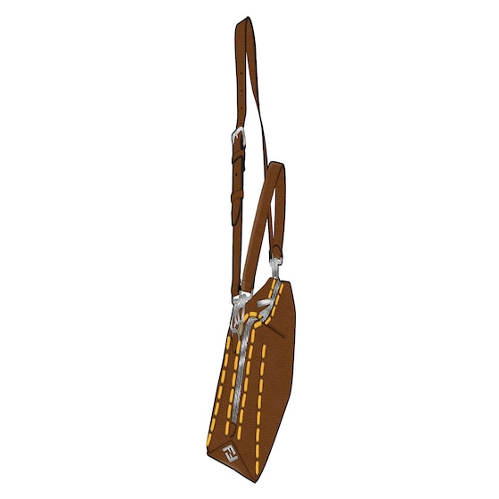 Fendi Medium Lui bag with a soft design, made of tan-colour