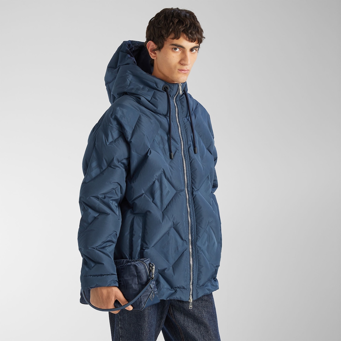 Squared FF Fendi Lui Medium Fabric Blue - Image 4/9