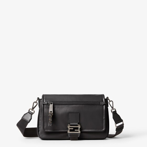 Fendi Flux Messenger bag made of black, smooth calfskin