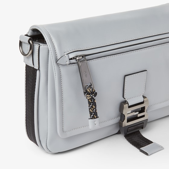Fendi Flux Messenger bag made of light grey, smooth calfskin | Thumbnail 6