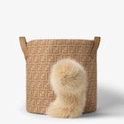 Jacquard and fox fur basket image 2 of 4