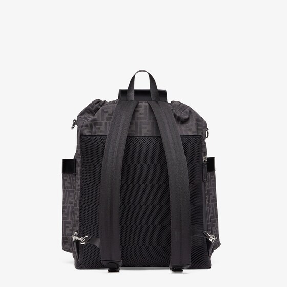 Fendi Large backpack in jacquard fabric with a black and grey FF | Thumbnail 3